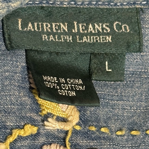 Ralph Lauren Jeans Co. Vintage Floral Western Embroidered Floral Jean Denim - Picture 3 of 3
